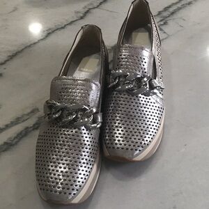 Dolce Vita Metallic Silver Chain Loafers
